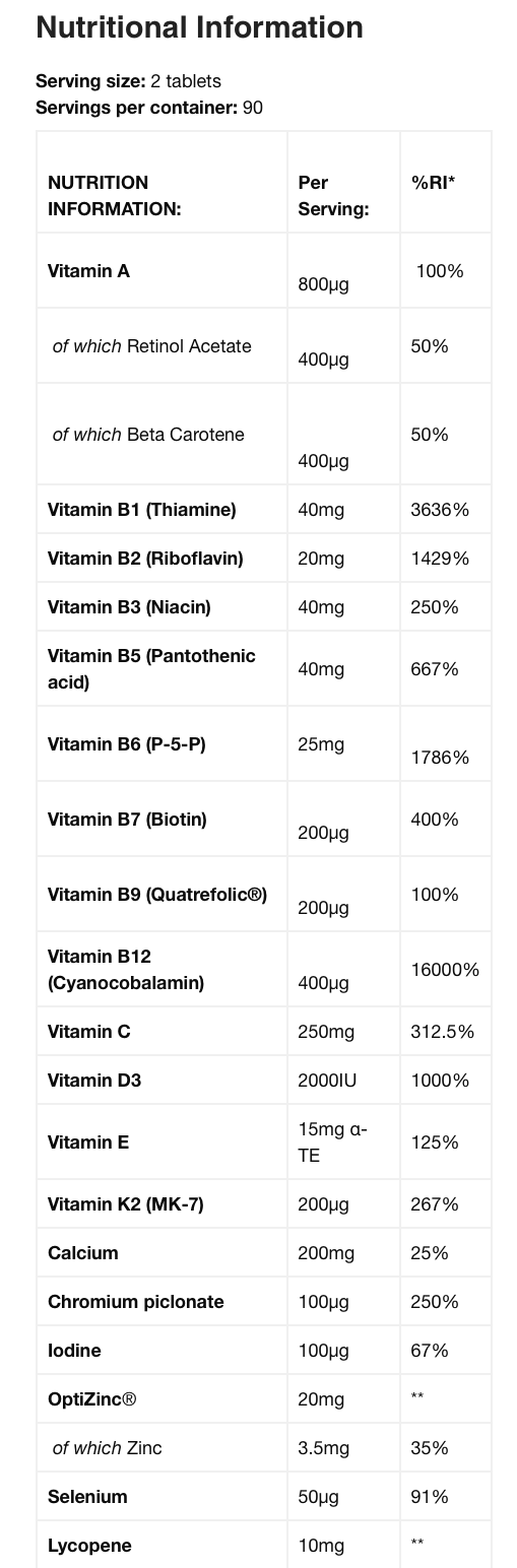 Strom Multi-vitamin (multimax) - High Strength